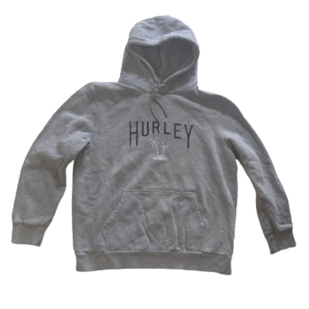 ---  HURLEY Gray Hooded Sweat Shirt Hoodie Size Large
